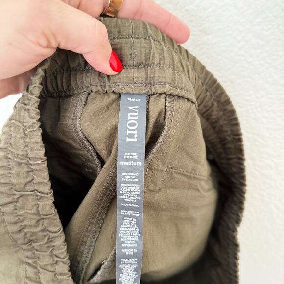 [Vuori] Dark Oregano Green Duraterra Vintage Ripstop Shorts Raw Hem Sz Medium M - Picture 11 of 11